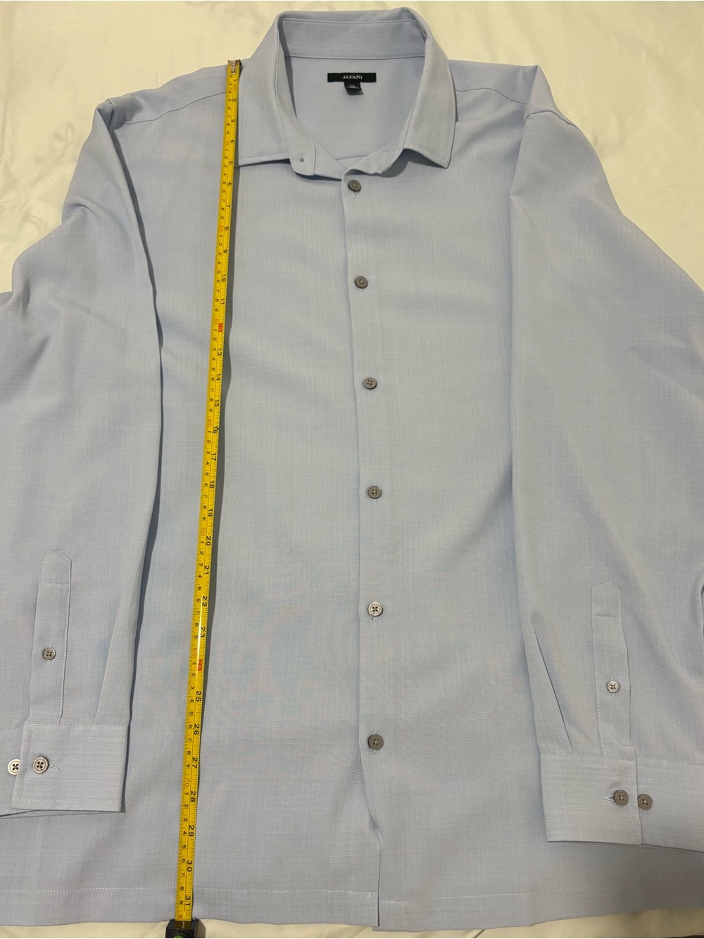 Alfani Men's Pale Blue Long-Sleeve Button-Front Dress Shirt, new no tag